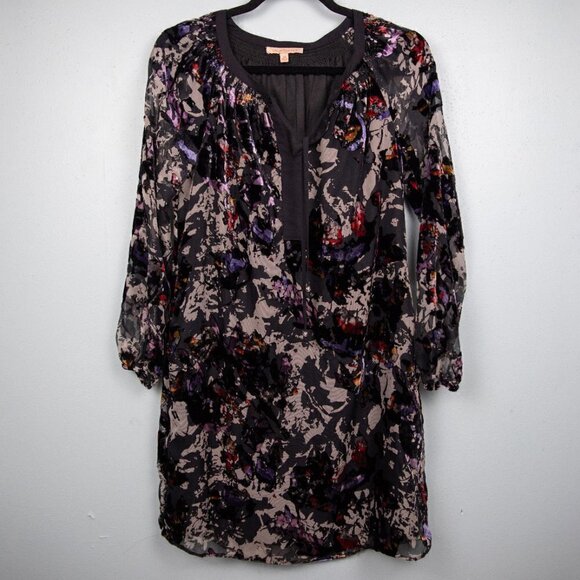 Gibson Latimer abstract print burnout velvet shift dress-XS - Picture 1 of 5